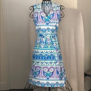 J McLaughlin Sleeveless Print Wrap Dress
